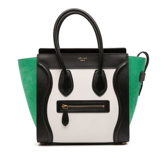 Pre-Loved Celine Micro Tricolor Nubuck and Calfskin Luggage Tote - Picture 1 of 10